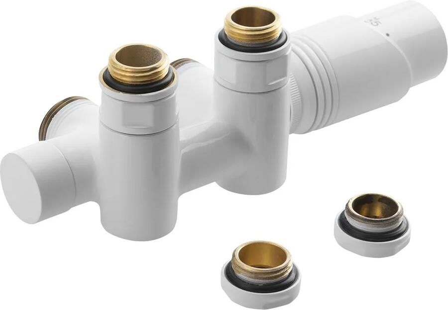 Bruckner Wicher Combi radiator aansluitset midden onder wit