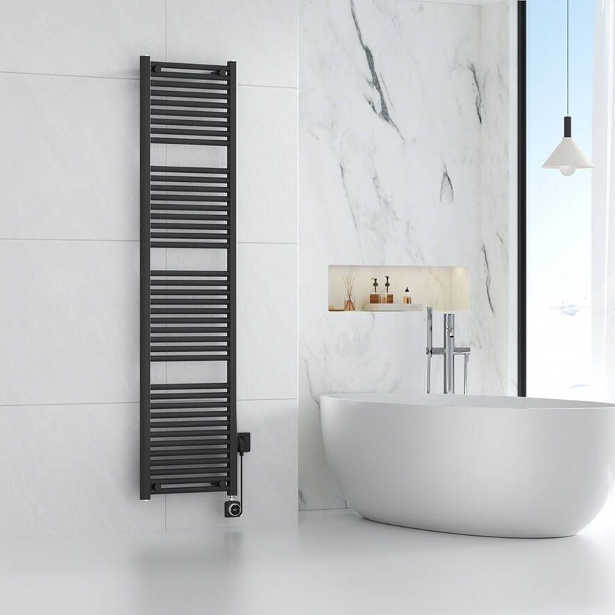 Calor Elara elektrische radiator met Smart Wifi 45x181.7cm mat zwart 1000W