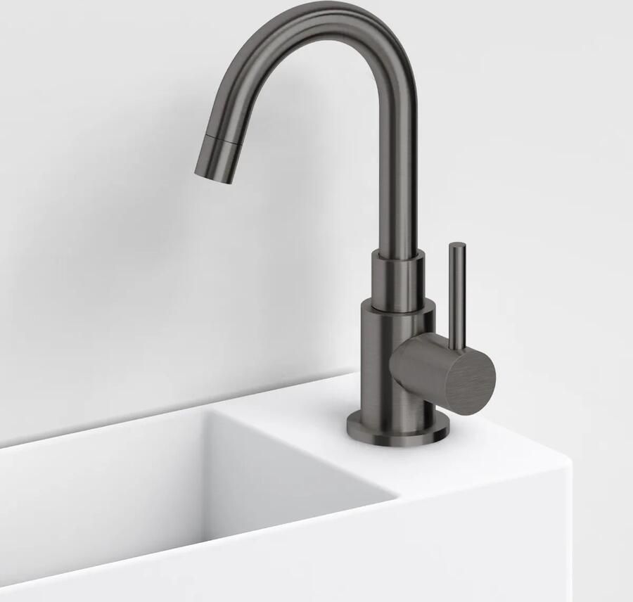 Clou Freddo 1 fonteinkraan met draaibare uitloop gunmetal geborsteld PVD