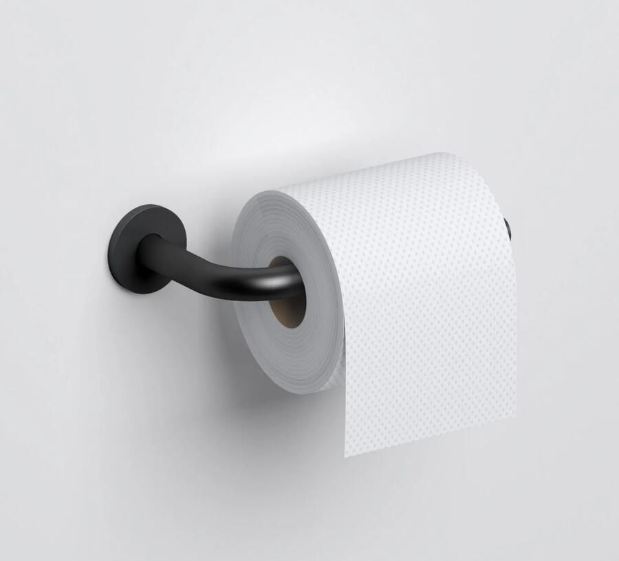 Clou Kaldur toiletrolhouder L-vorm zonder klep mat zwart CL 09.05030.21 - Foto 2