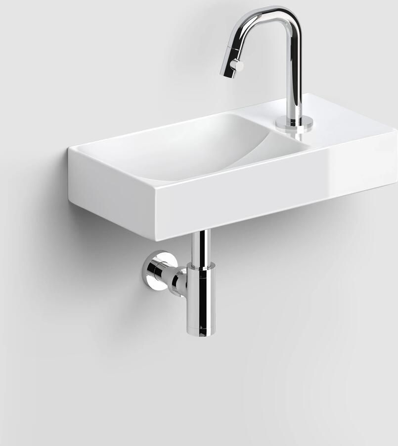 Clou Vale keramische fontein 38cm wit glans met Kaldur toiletkraan chroom