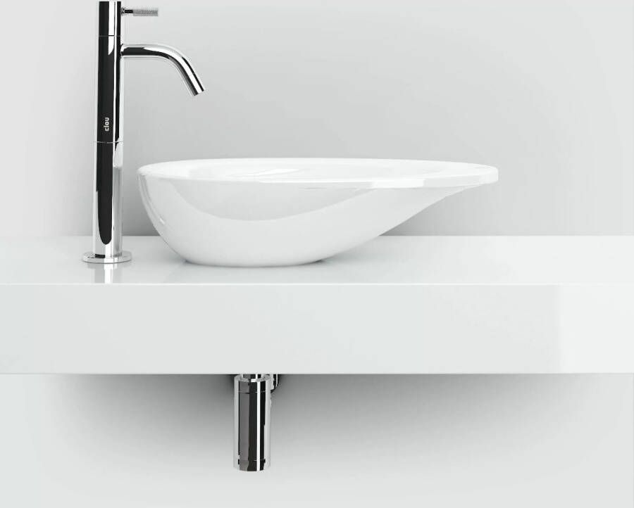 Clou First fontein waskom mineraalmarmer 36cm wit glans