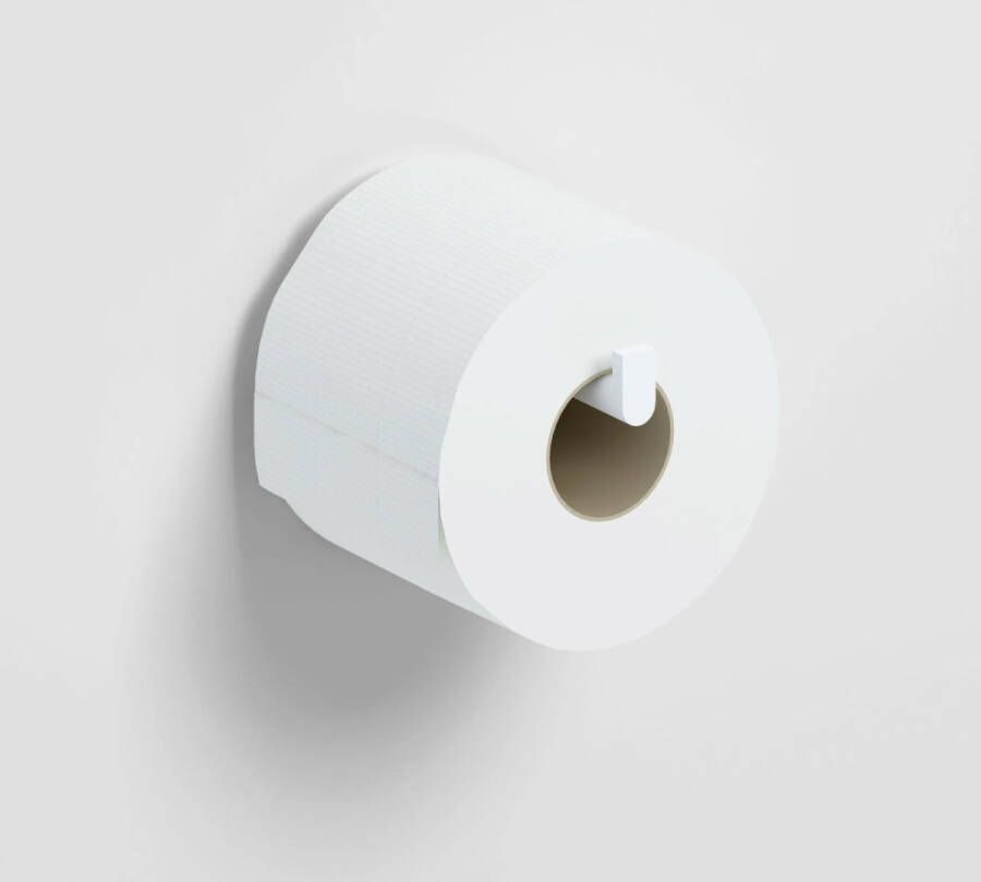 Clou Flat toiletrolhouder recht wit mat