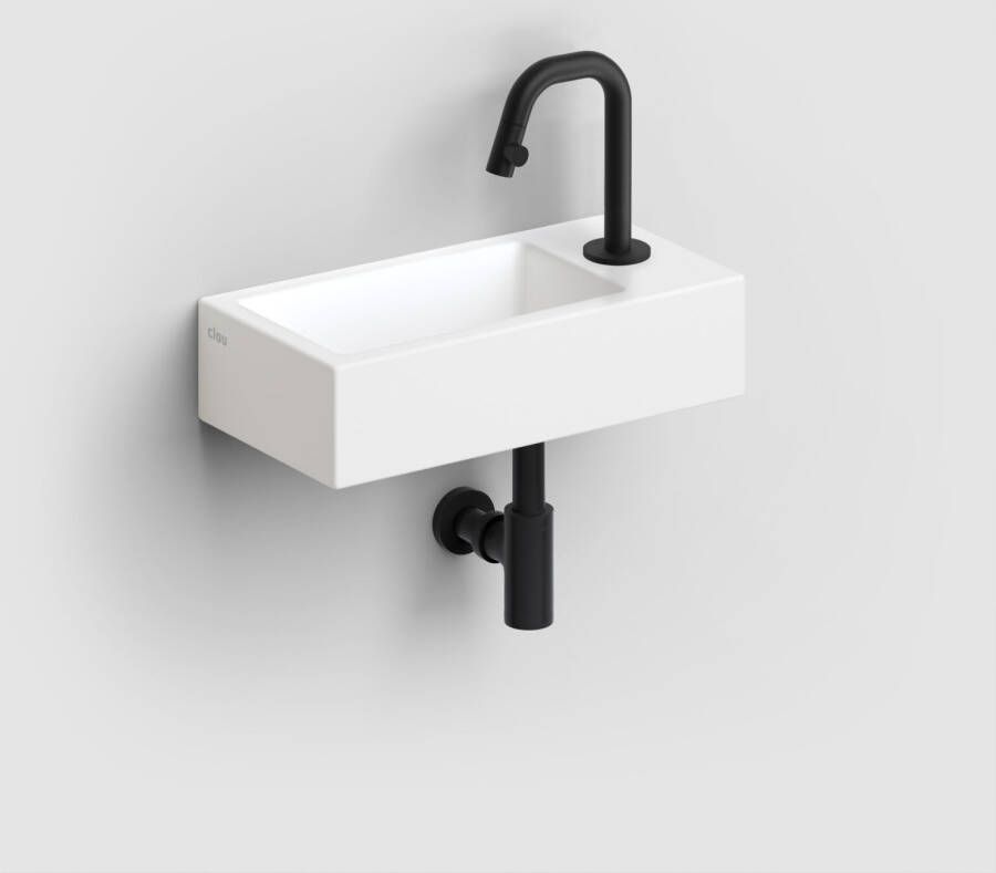 Clou Flush 3 keramische fontein 36cm met kraangat rechts wit mat