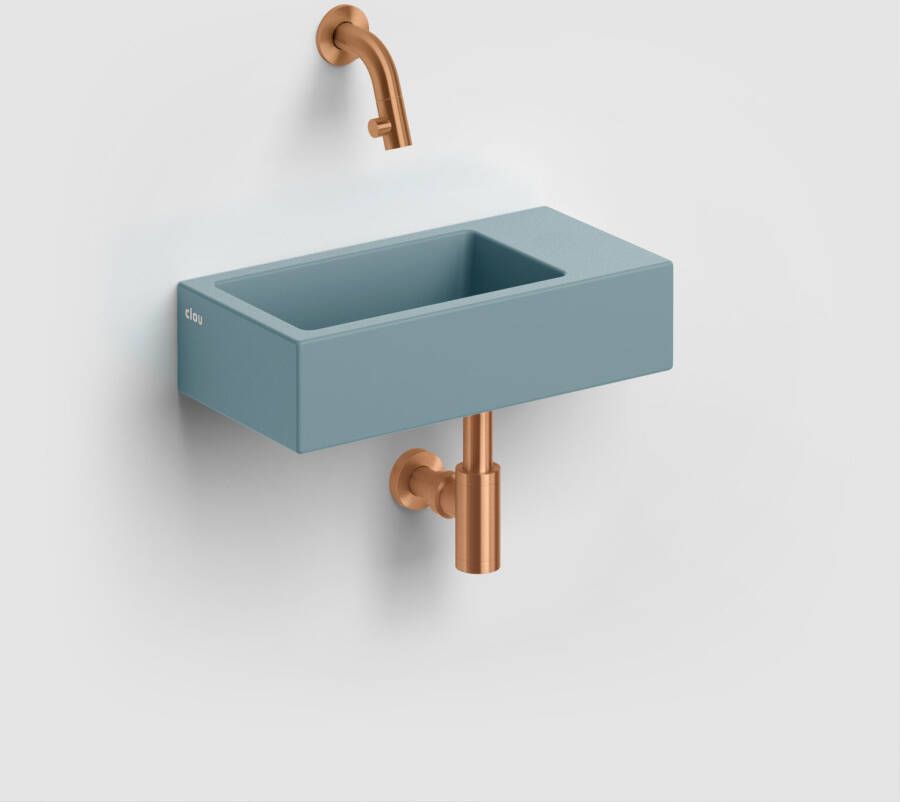Clou Flush 3 keramische fontein 36cm zonder kraangat rechts blauw mat