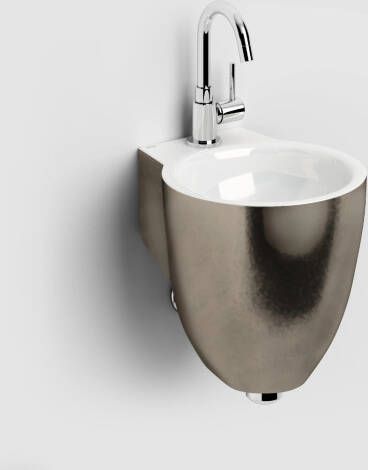 Clou Flush 6 keramische fontein 27cm met kraangat platina wit glans