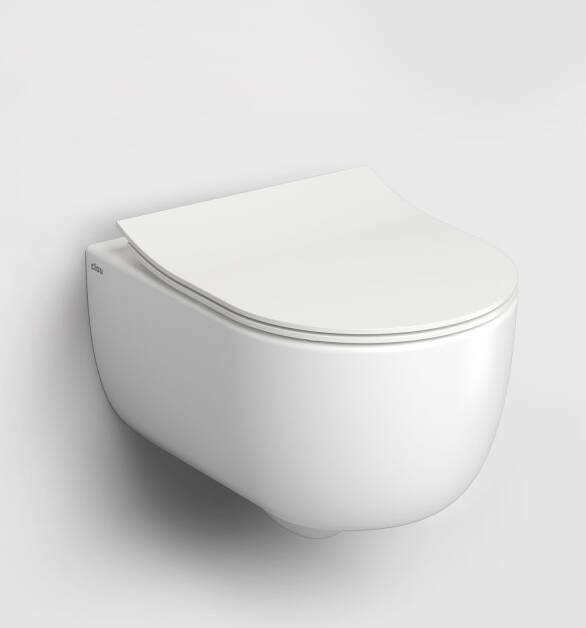 Clou Hammock randloos toilet keramiek 49cm met dunne softclose zitting wit mat