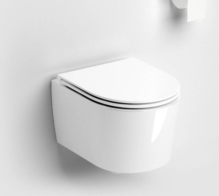 Clou InBe randloos toilet keramiek met softclose zitting wit glans