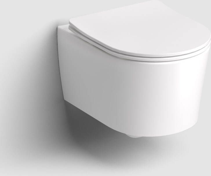 Clou InBe randloos toilet keramiek met softclose zitting wit mat