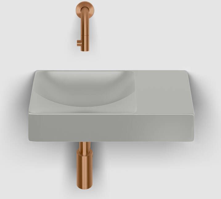 Clou Vale keramische fontein 38cm zonder kraangat rechts grijs mat