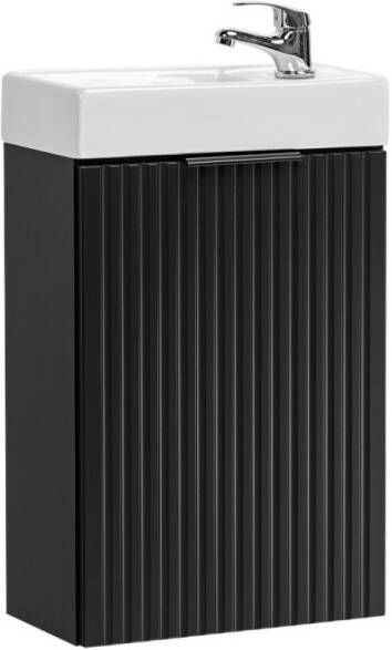 Comad Adele Black toiletmeubel met ribbelfront 40x22cm zwart mat