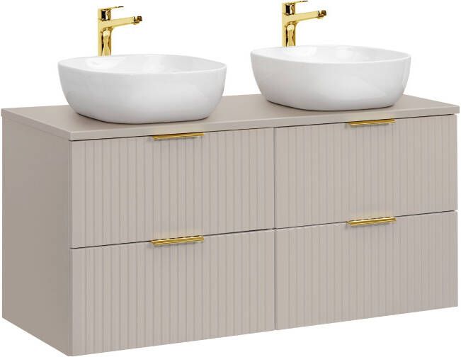 Comad Adele Cashmere badkamermeubel 120cm taupe met 2 waskommen