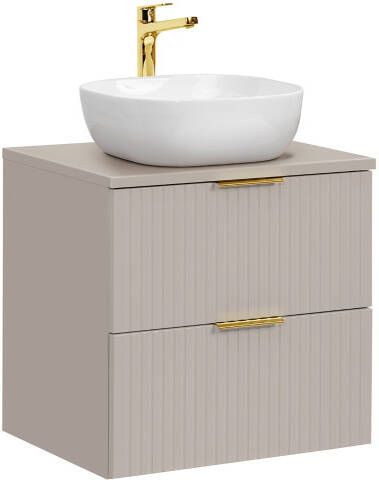 Comad Adele Cashmere badkamermeubel 60cm taupe met witte waskom