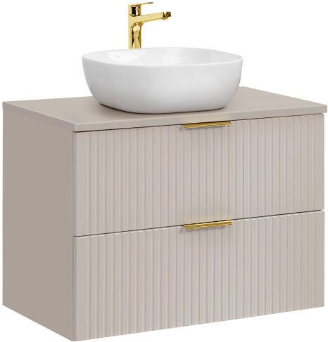 Comad Adele Cashmere badkamermeubel 80cm taupe met witte waskom