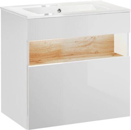 Comad Bahama White badkamermeubel 60cm met witte wastafel en kraangat wit