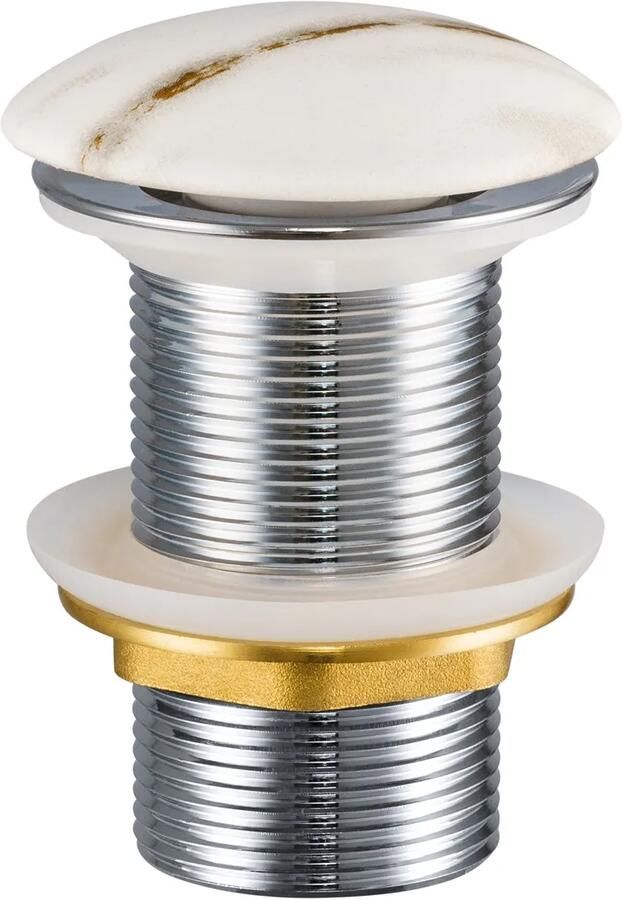 Comad afvoerplug met clicksysteem wit goud marmer
