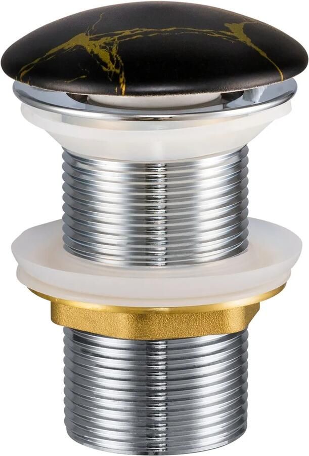 Comad afvoerplug met clicksysteem zwart goud marmer