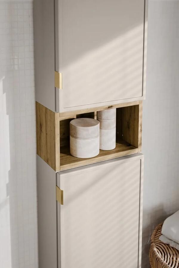 Comad Artisan half hoge open kast 35x20cm eiken