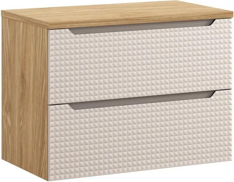 Comad Luxor Beige badmeubel 80cm met 2 lades en wastafelblad