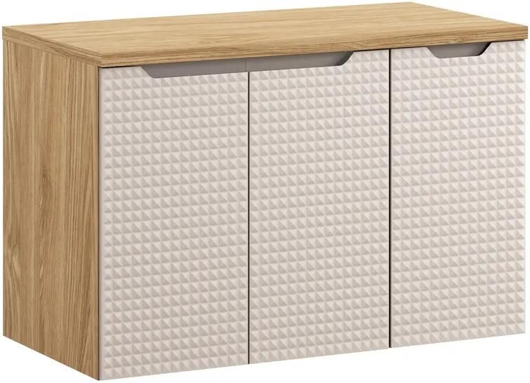 Comad Luxor Beige badmeubel 90cm met 3 deuren en wastafelblad