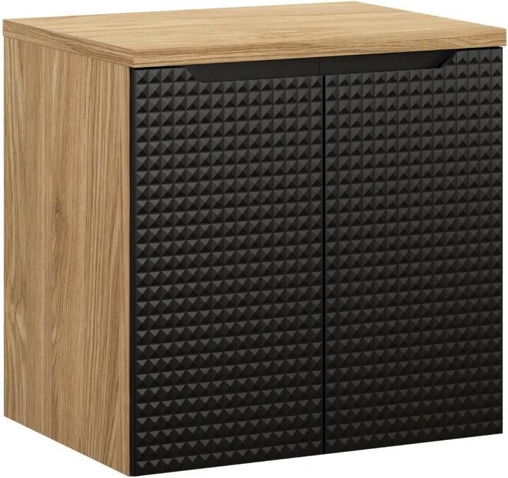 Comad Luxor Black badmeubel 60cm met 2 deuren en wastafelblad