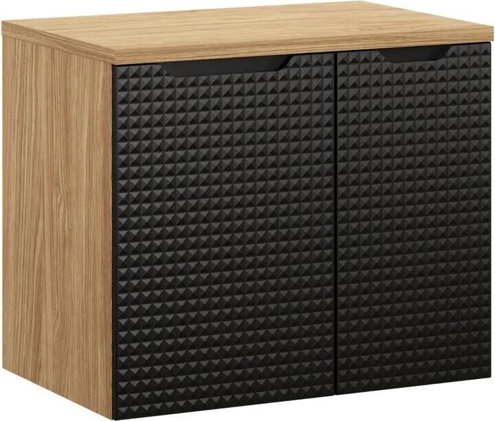 Comad Luxor Black badmeubel 70cm met 2 deuren en wastafelblad