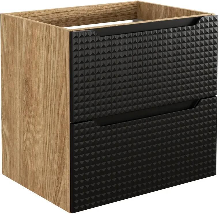 Comad Luxor Black onderkast met 2 lades 60cm zwart