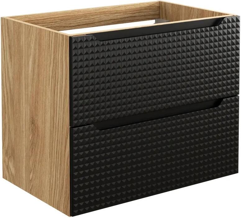 Comad Luxor Black onderkast met 2 lades 70cm zwart