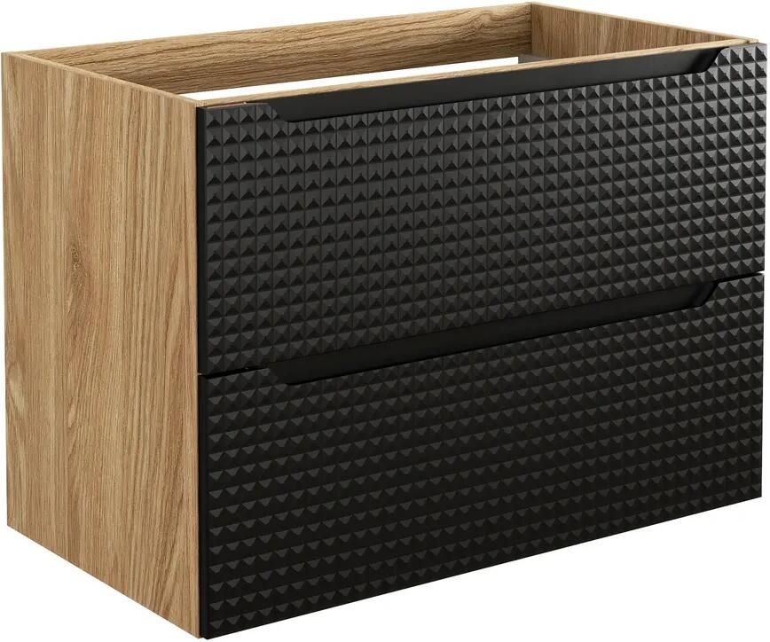 Comad Luxor Black onderkast met 2 lades 80cm zwart