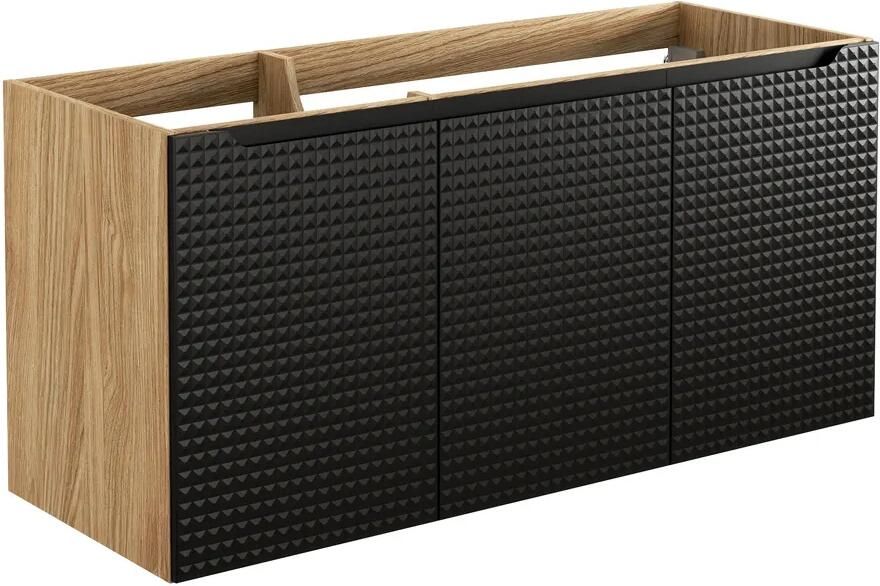 Comad Luxor Black onderkast met 3 deuren 120cm zwart