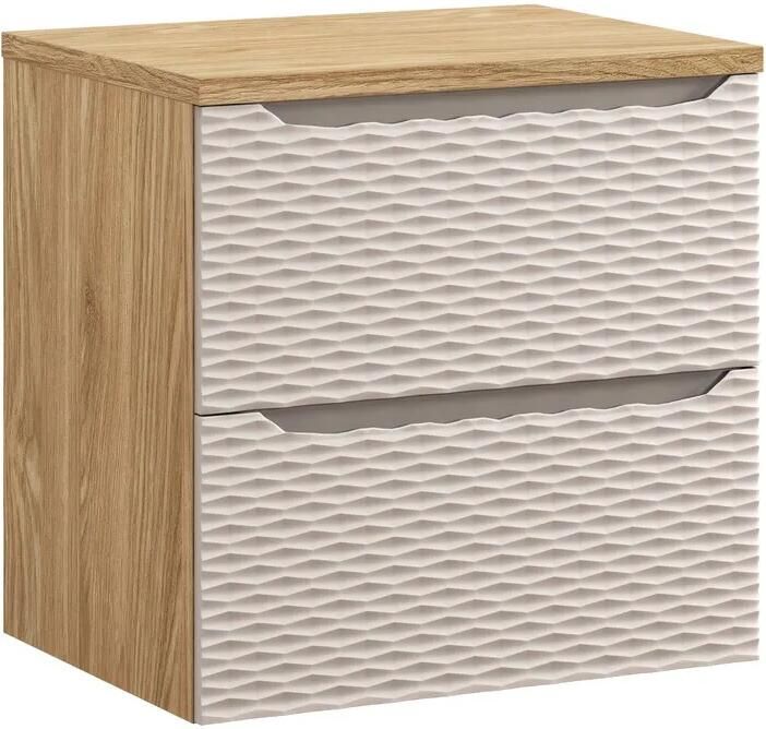 Comad Ocean Beige badmeubel 60cm met 2 lades en wastafelblad
