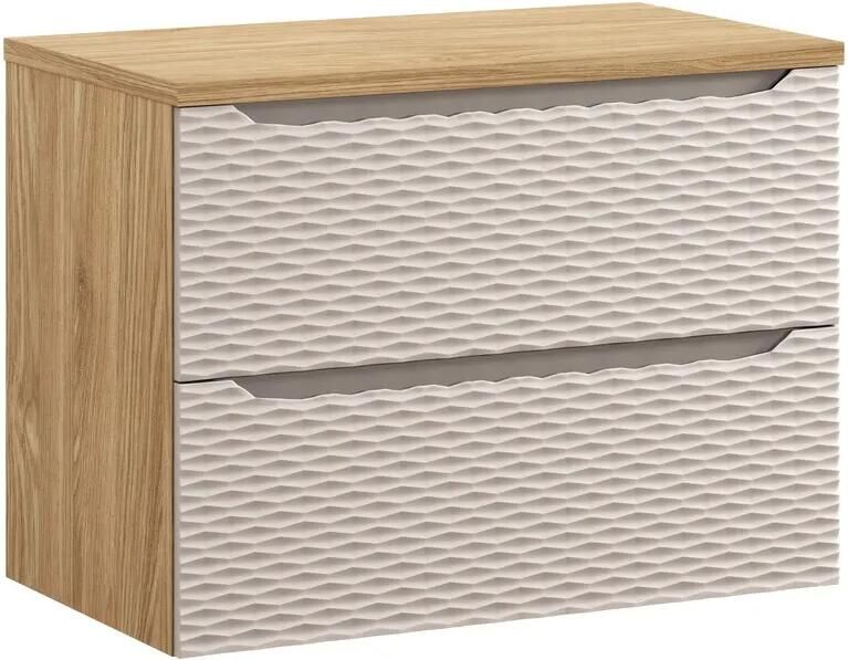 Comad Ocean Beige badmeubel 80cm met 2 lades en wastafelblad