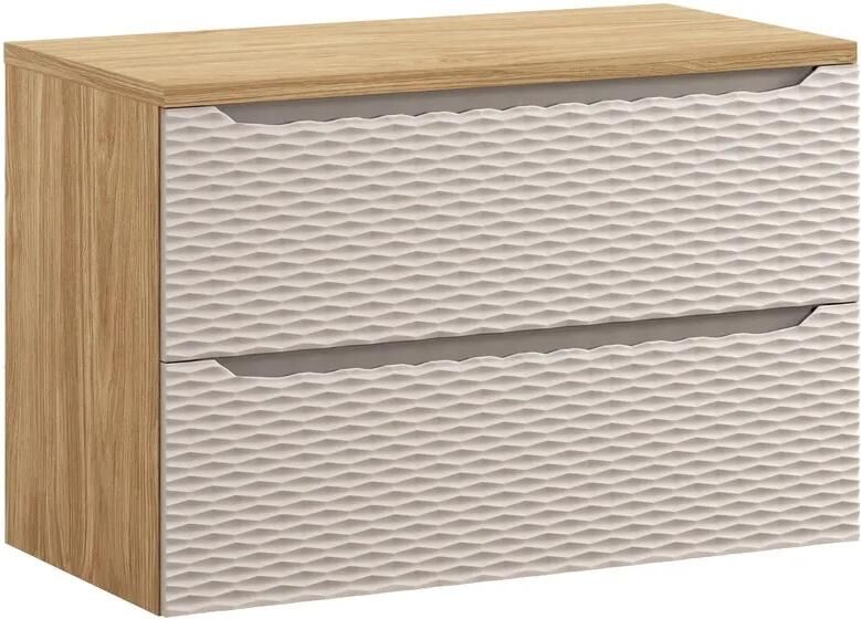 Comad Ocean Beige badmeubel 90cm met 2 lades en wastafelblad