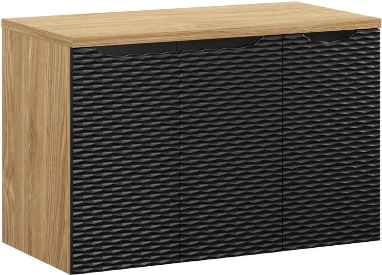 Comad Ocean Black badmeubel 90cm met 3 deuren en wastafelblad