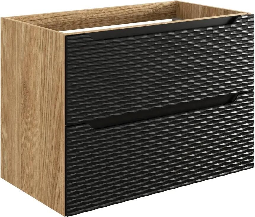 Comad Ocean Black onderkast met 2 lades 80cm zwart