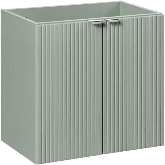 Comad Reed Green onderkast ribbelfront met 2 deuren 60cm groen