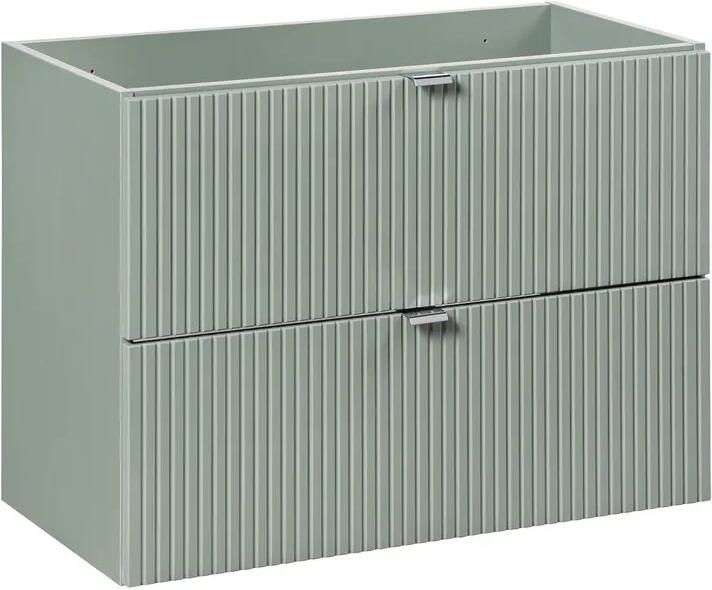 Comad Reed Green onderkast ribbelfront met 2 lades 80cm groen