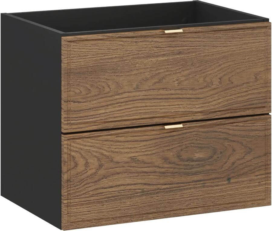 Comad Talia Casella onderkast met 2 lades gefreesde voorkant 60cm eiken zwart