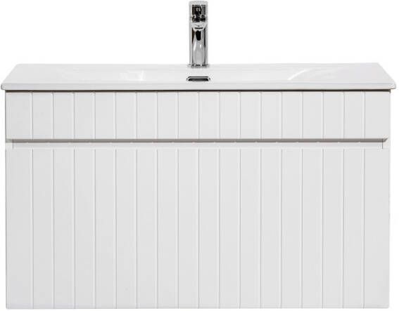 Comad Iconic White badkamermeubel 80cm met witte wastafel 1 kraangat