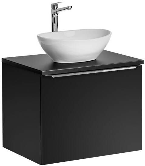 Comad Santa Fe Black badkamermeubel 60cm zwart mat met glans witte waskom