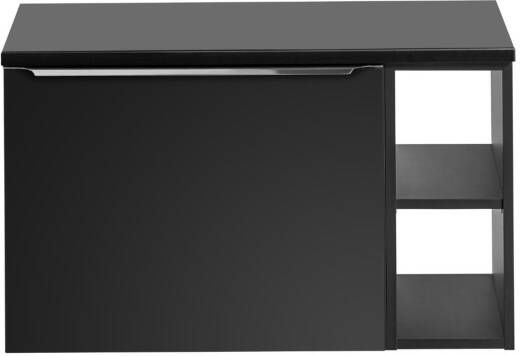 Comad Santa Fe Black badkamermeubel 80cm met open kast en toppaneel zwart mat
