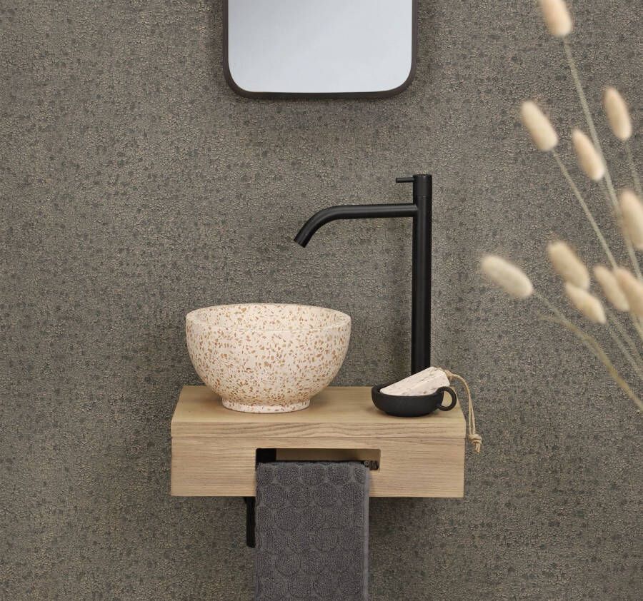 Differnz fonteinplank 40x25x10cm rechthoek met handdoekhouder eiken 36.750.00 - Foto 2