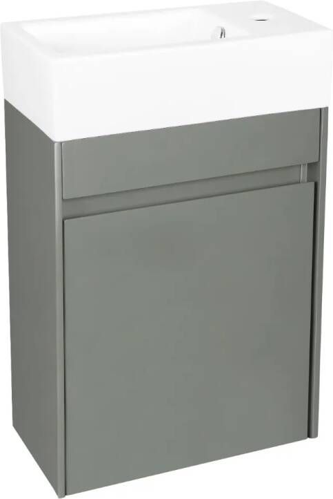 Differnz Hura toiletmeubel groen met keramische fontein wit mat