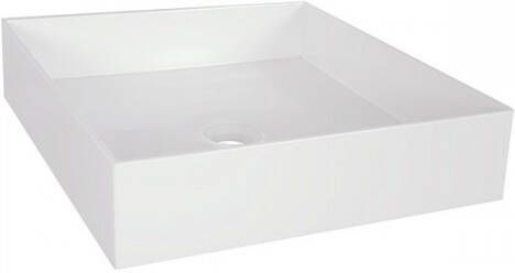 Differnz Waskom Opbouw Jura Vierkant 42x10cm Mineraalmarmer Wit
