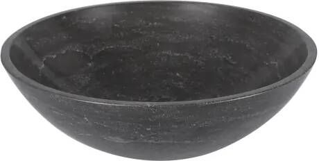 Differnz Limestone waskom 40x40x15cm rond natuursteen glans antraciet 38.010.58