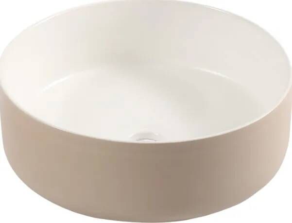 Differnz Mira waskom rond 36x12cm beige wit