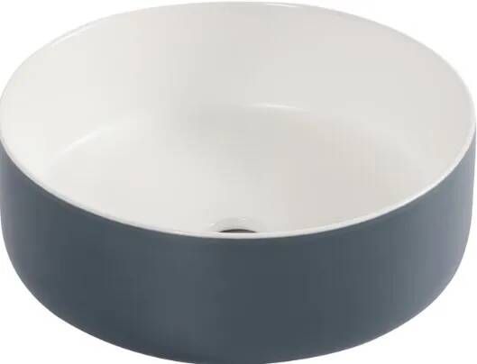 Differnz Mira waskom rond 36x12cm blauw wit