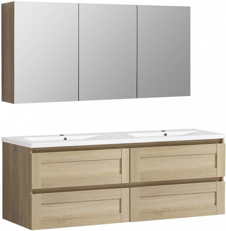 Differnz Reno meubelset 2 kraangaten 120cm eiken licht