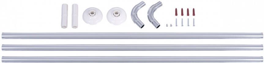 Differnz Round douchegordijnstang om vast te schroeven aluminium veredeld universeel chroom