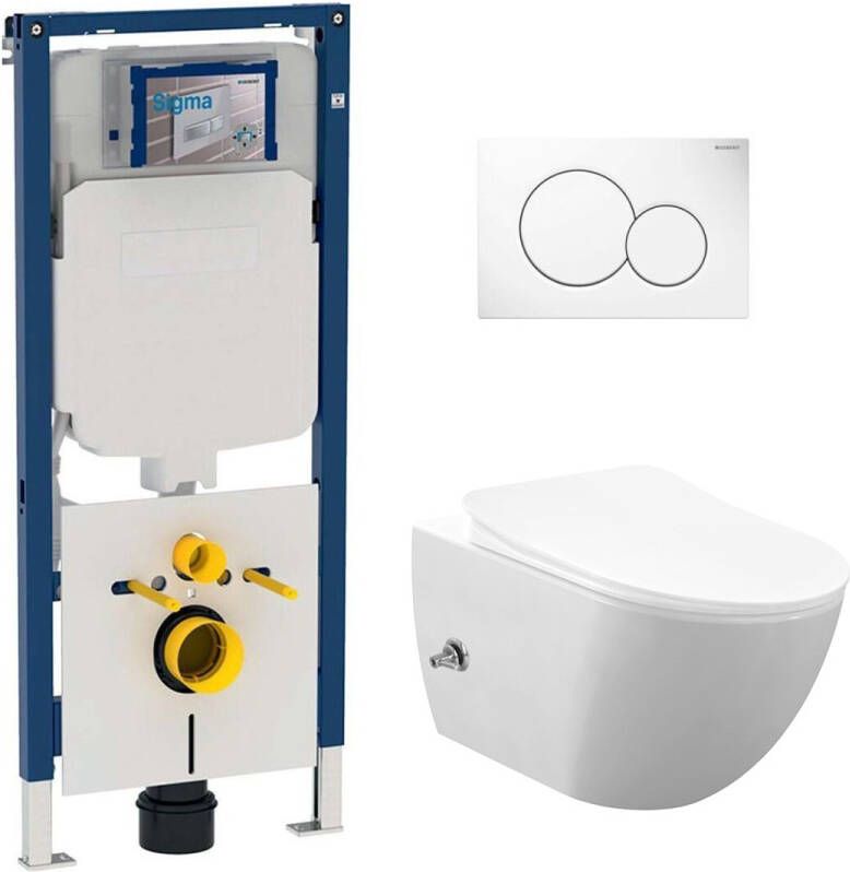 Geberit UP720 toiletset met Sanigoods Bidet randloos toilet met warm koud water sproeier